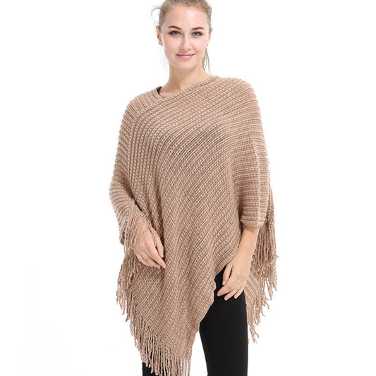 Women's Knitted Cloak Shawl Fashion